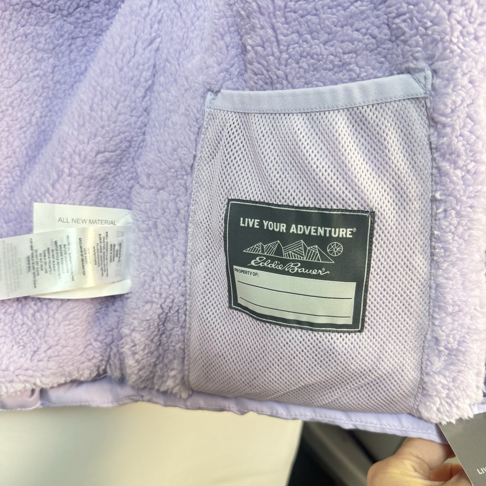 Eddie Bauer Kids Classic Down Puffer Jacket Pastel Lilac Medium Outerwear NEW - Picture 12 of 16